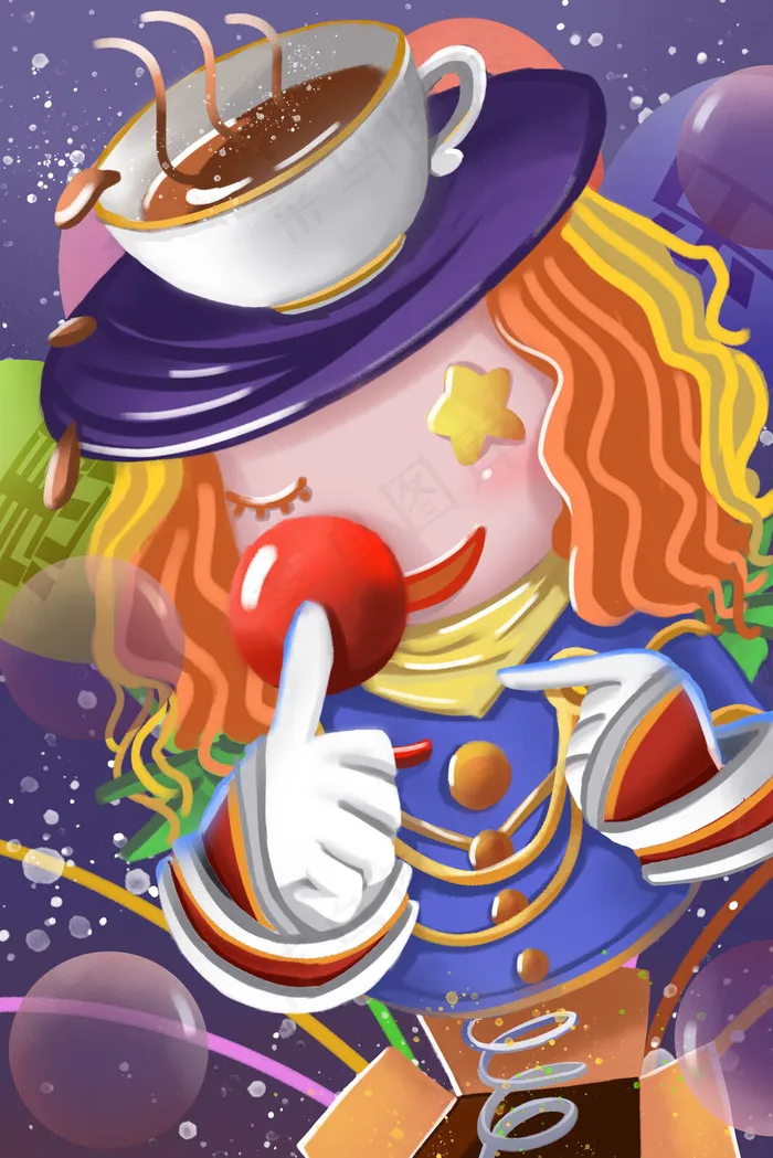 愚人节梦幻小丑惊喜盒子(3545X5315(DPI:300))psd模版下载
