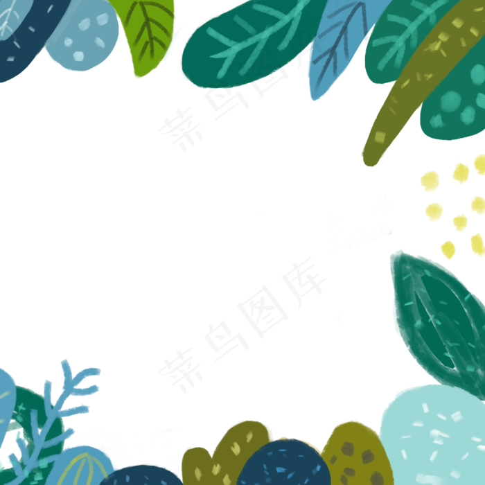 卡通不同颜色的春天的树叶(2000X2000(DPI:300))psd模版下载