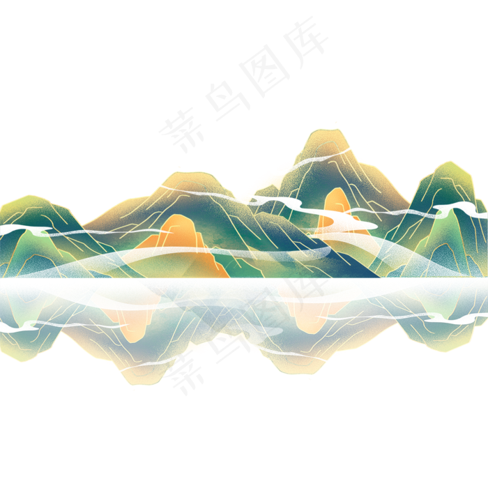 中国风国潮山水