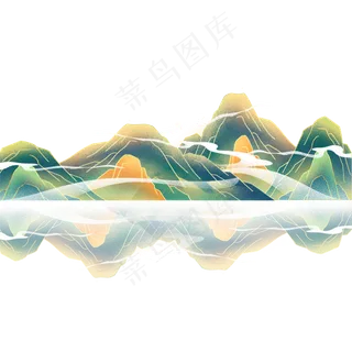 中国风国潮山水