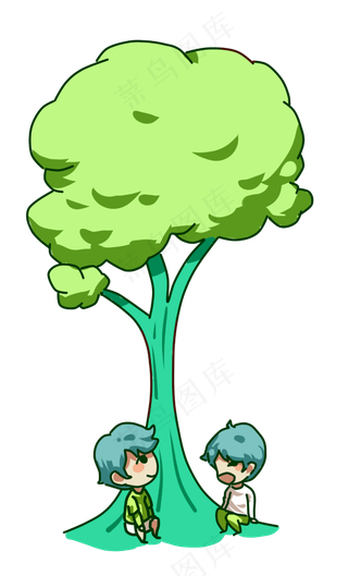 植树节植物植树人物卡通