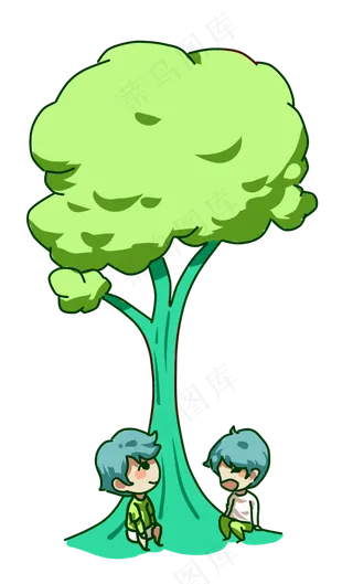 植树节植物植树人物卡通