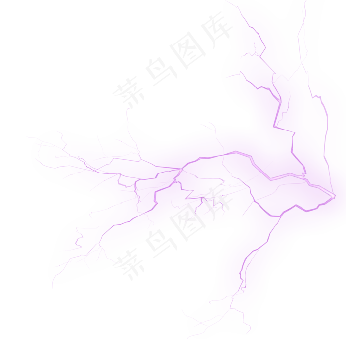 紫色逼真强烈闪电素材,免抠元素(2000*2000px 300 dpi )psd模版下载