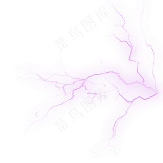 紫色逼真强烈闪电素材,免抠元素