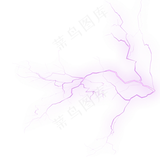 紫色逼真强烈闪电素材,免抠元素