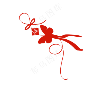 中国结蝴蝶手绘装饰,免抠元素