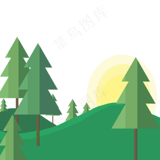 植树节树木漂浮效果,免抠元素