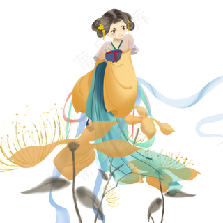 古典唯美仕女仙女可爱花汉服PNG 古典唯美仕女仙女可爱花汉服PNG