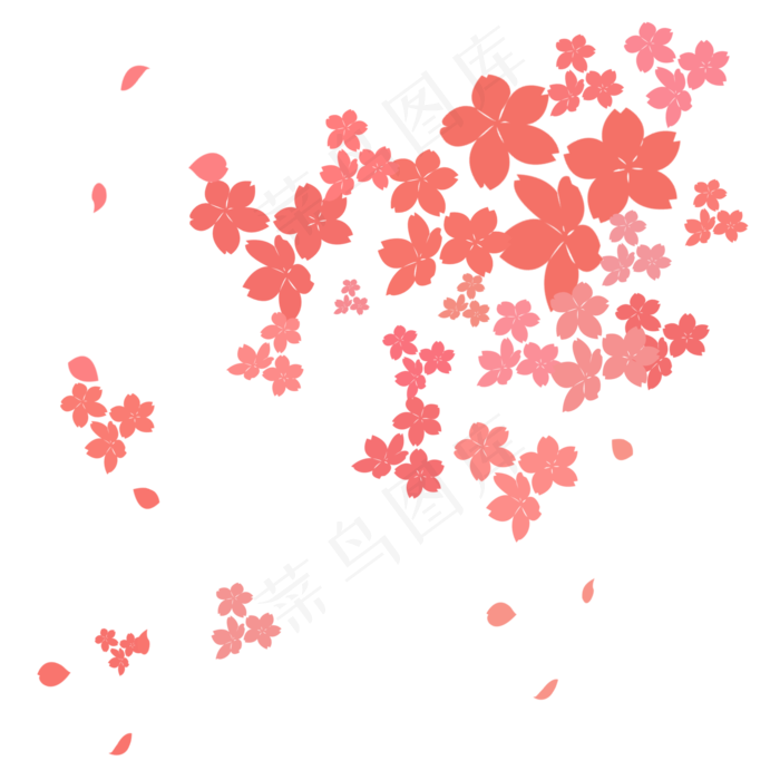 撒花樱花飘零(2000X2000(DPI:300))psd模版下载