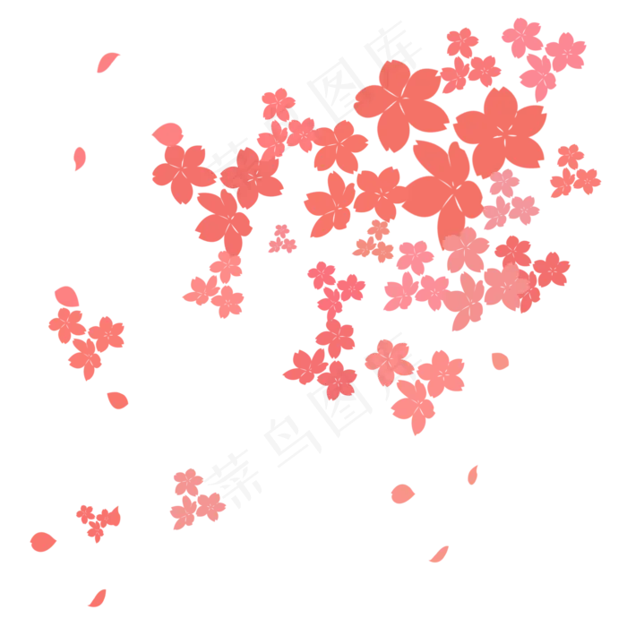 撒花樱花飘零(2000X2000(DPI:300))psd模版下载