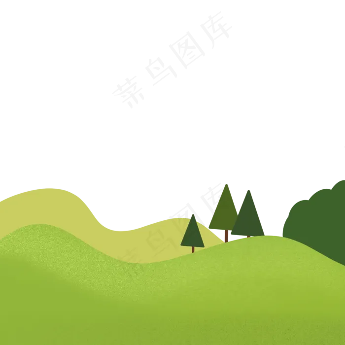 绿皮土坡,免抠元素(2500*2500px 72 dpi )