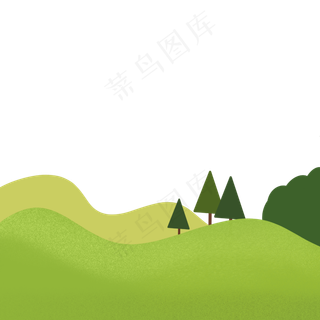 绿皮土坡,免抠元素