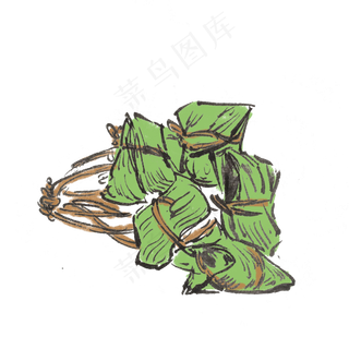 端午节吃粽子手绘