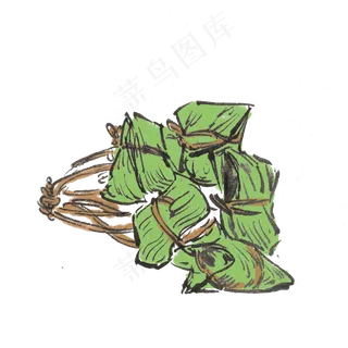 端午节吃粽子手绘