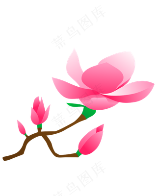 矢量免扣卡通玉兰
