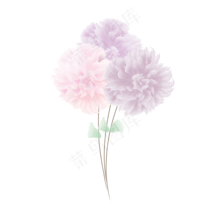 水彩水墨清新花卉素材