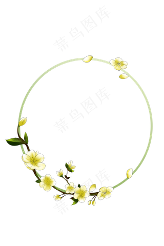 黄色花瓣手绘装饰图案