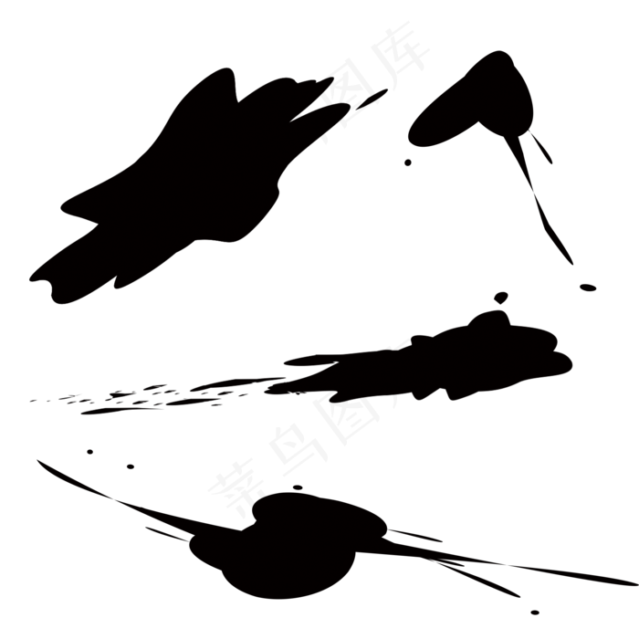 黑色中国水墨风墨痕