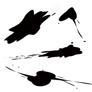 黑色中国水墨风墨痕