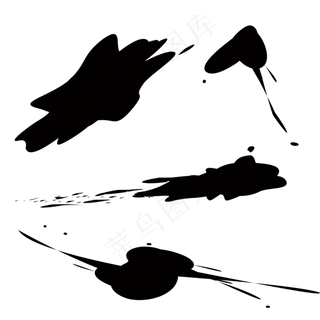 黑色中国水墨风墨痕