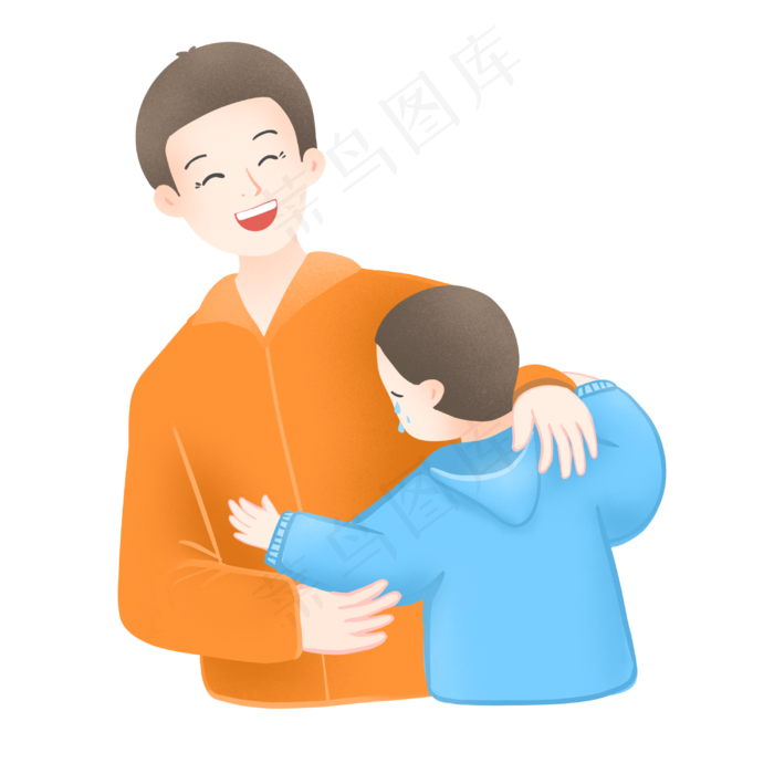 拥抱父子温馨画面