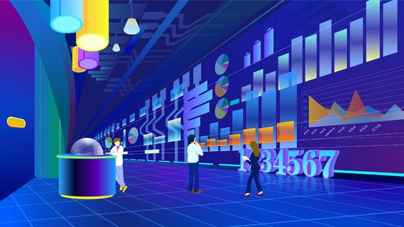 蓝色商务科技风互联网金融数据分析