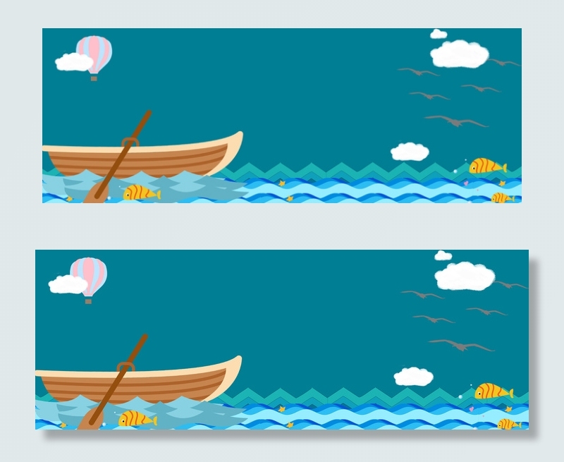 招聘卡通童趣蓝色banner(1920*700px 	       )psd模版下载
