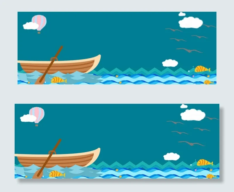 招聘卡通童趣蓝色banner(1920*700px 	       )psd模版下载