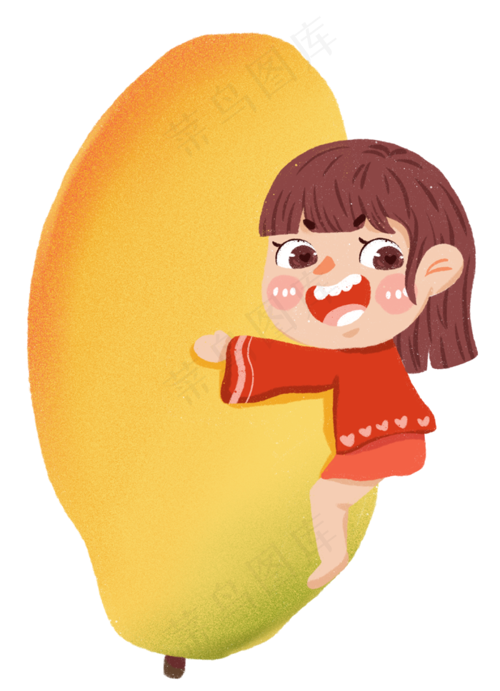 女孩芒果