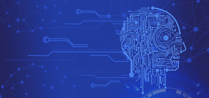 科技蓝色智能AI大脑宣传背景