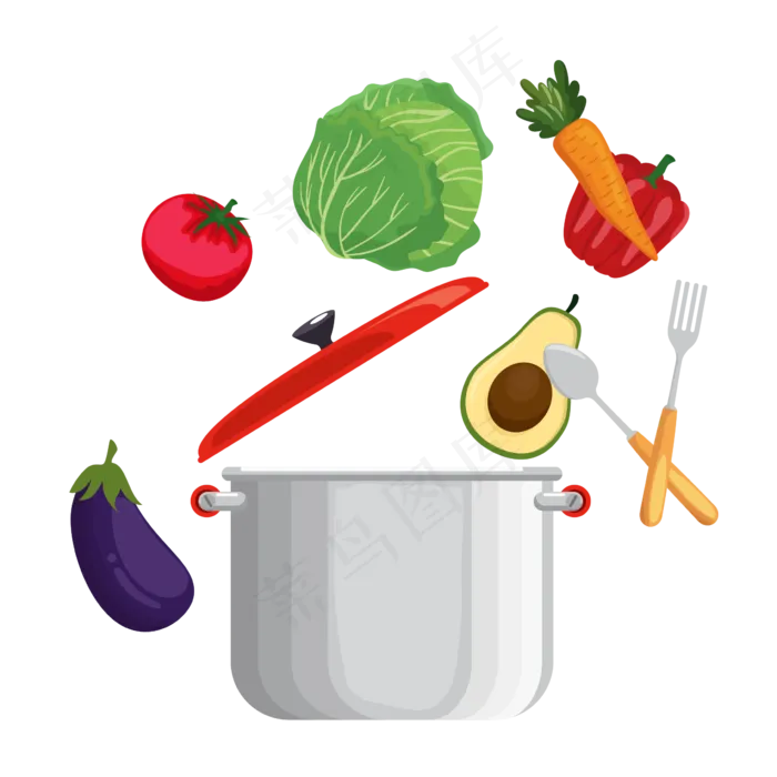 PPT美食图案的蔬菜水果(570X570)eps,ai矢量模版下载