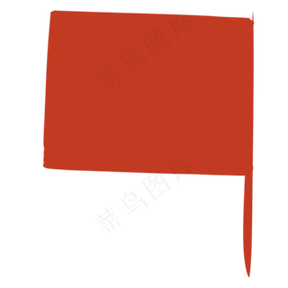 红色创意旗帜元素