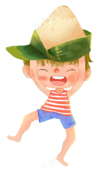 头顶粽子卡通男孩
