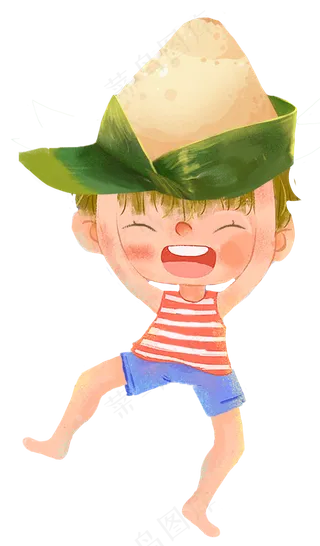 头顶粽子卡通男孩