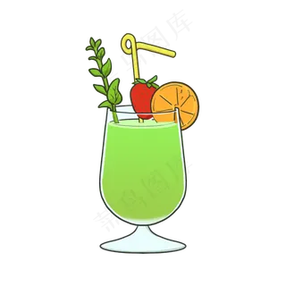 免扣卡通哈密瓜果汁