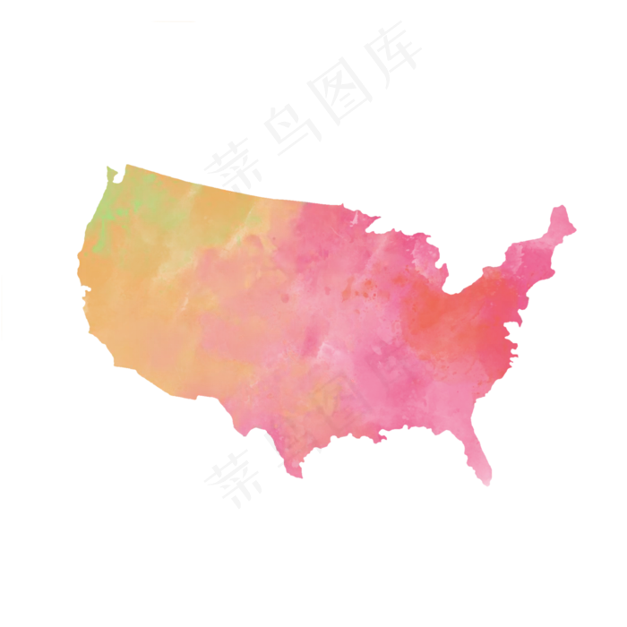 水彩风格美国地图(2000X2000(DPI:300))psd模版下载