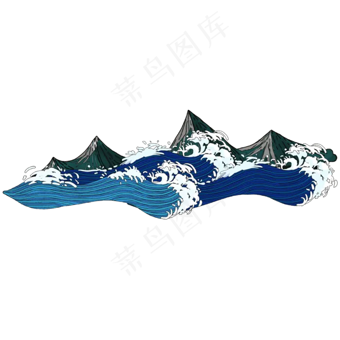 国潮浪花(2000X2000(DPI:300))psd模版下载