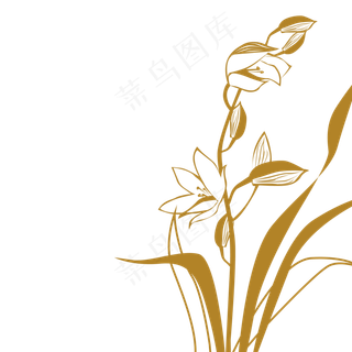 创意矢量金色花素材