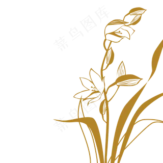 创意矢量金色花素材