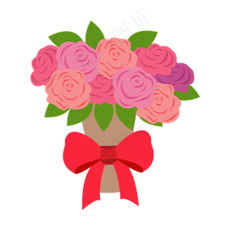 矢量手绘卡通花束