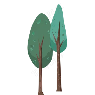 两颗绿色小树下载
