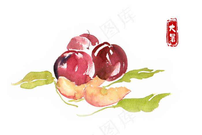 大暑红苹果(7087X4724(DPI:300))psd模版下载