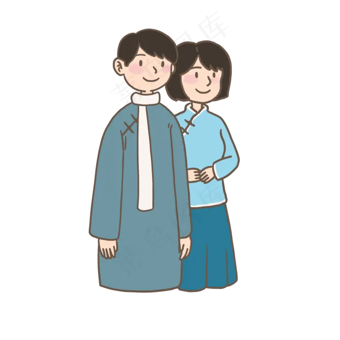 五四青年节民国学生装男女学生(2000X2000(DPI:300))psd模版下载