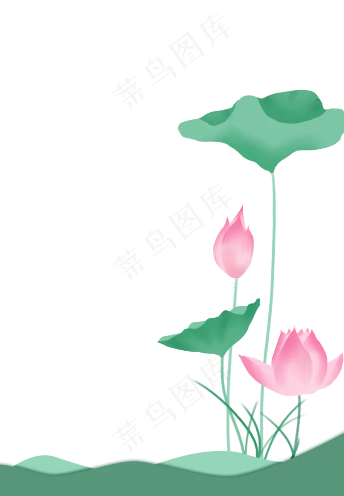 中国风荷花边框装饰免扣素材(2292X3296(DPI:300))psd模版下载