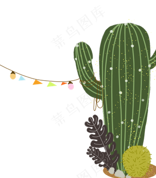 手绘绿色植物下载