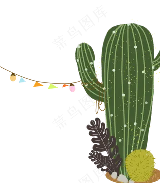 手绘绿色植物下载