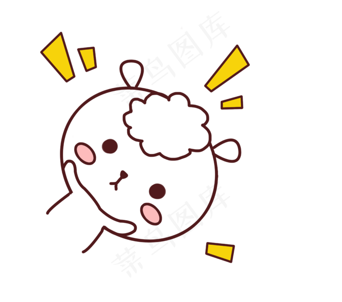 小清新动物可爱小羊png(2480X2188(DPI:299))psd模版下载