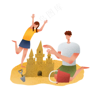 父亲节垒城堡父女