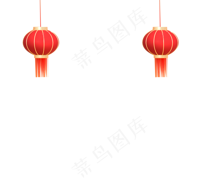 卡通红色灯笼免扣,免抠元素