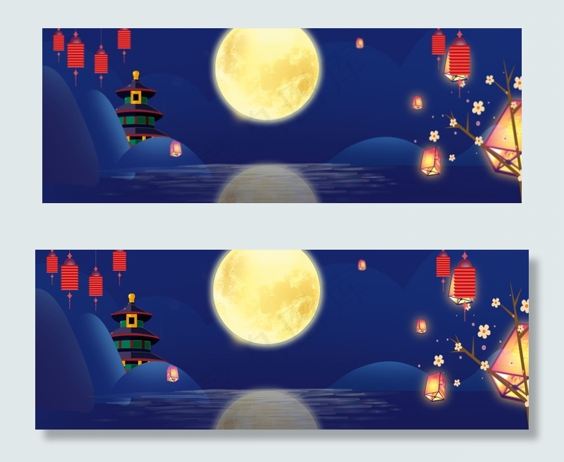 复古中国风神秘夜晚创意背景